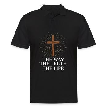 Jesus weg wahrheit leben - Männer Poloshirt - Schwarz - Vorne - Kai (181cm)