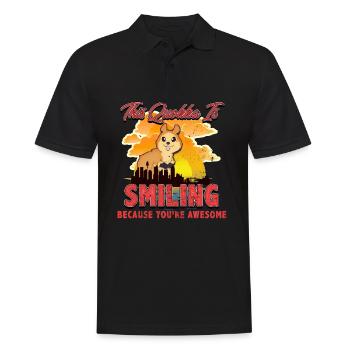 Quokka - Männer Poloshirt - Schwarz - Vorne - Kai (181cm)