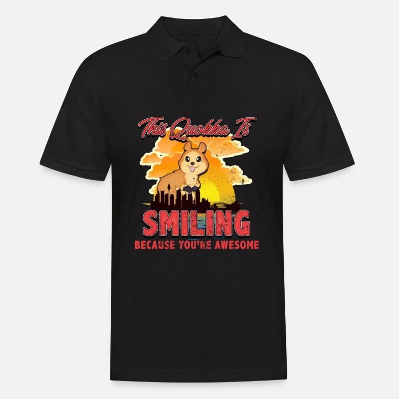 Quokka - Männer Poloshirt - Schwarz