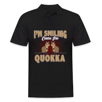 Quokka - Männer Poloshirt - Schwarz - Vorne - Kai (181cm)