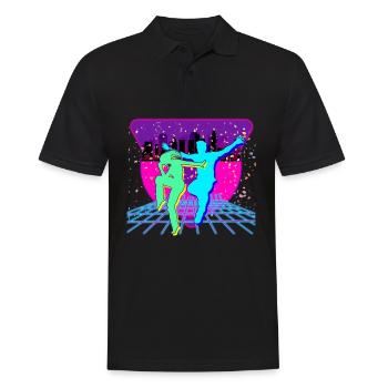 80er Party - Männer Poloshirt - Schwarz - Vorne - Kai (181cm)