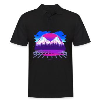 Vaporwave - Männer Poloshirt - Schwarz - Vorne - Kai (181cm)