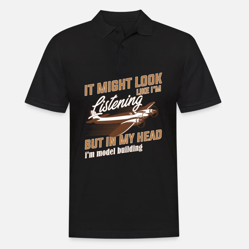 Modellflugzeug - Männer Poloshirt - Schwarz
