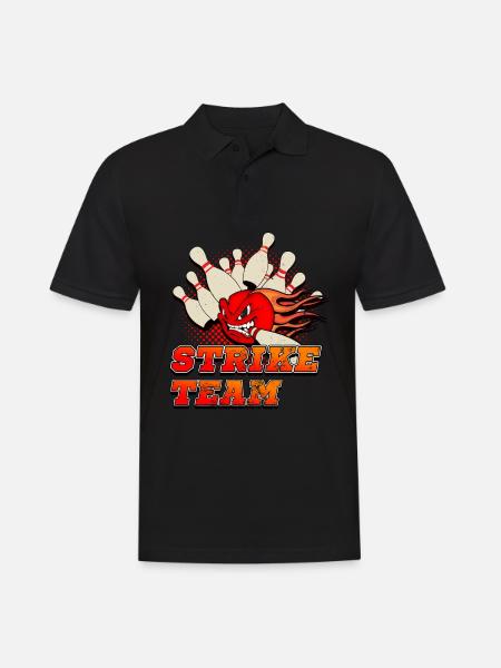 Bowling, bowling strike - Men's Polo Shirt - black