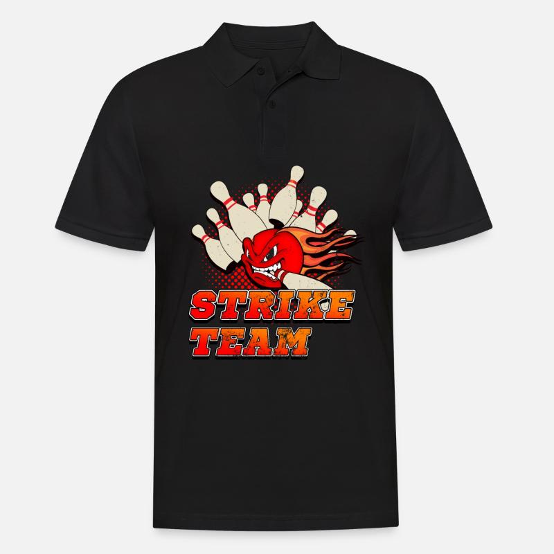 Bowling, Bowling strike - Männer Poloshirt - Schwarz