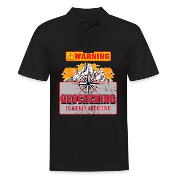 Geocaching - Männer Poloshirt - Schwarz - Vorne - Kai (181cm)