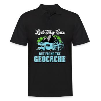 Geocaching - Männer Poloshirt - Schwarz - Vorne - Kai (181cm)