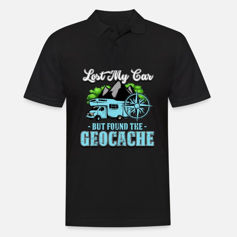 Geocaching - Männer Poloshirt - Schwarz