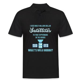 Geocaching - Männer Poloshirt - Schwarz - Vorne - Kai (181cm)