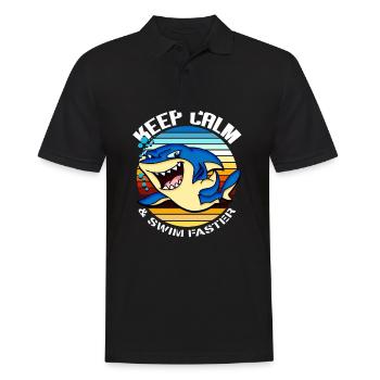 shark - Men's Polo Shirt - black - Front - Kai (181cm)