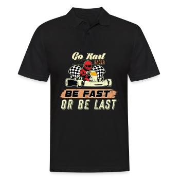 Go Kart - Männer Poloshirt - Schwarz - Vorne - Kai (181cm)