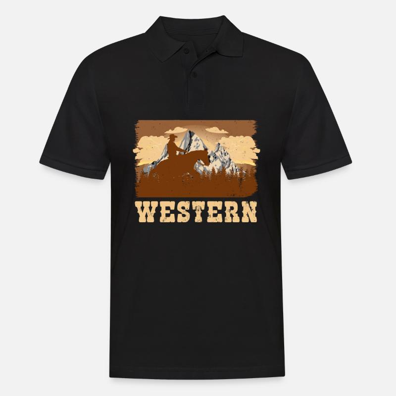 Westernreiten - Männer Poloshirt - Schwarz