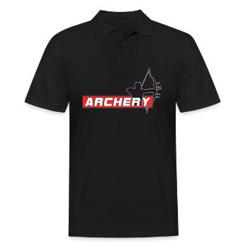 Bogenschießen - Männer Poloshirt - Schwarz - Vorne - Kai (181cm)