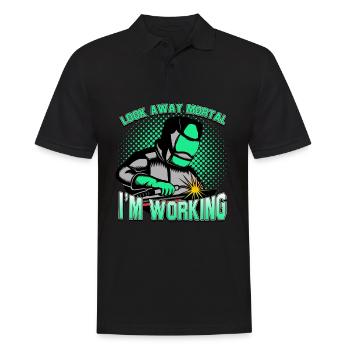 Welding - Men's Polo Shirt - black - Front - Kai (181cm)