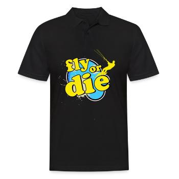 Kitesurfing, kiteboarding - Men's Polo Shirt - black - Front - Kai (181cm)