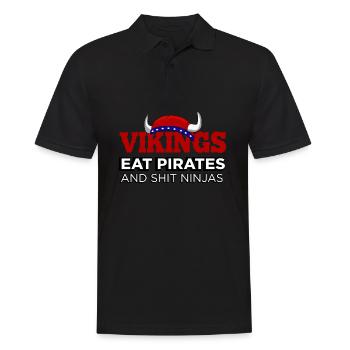 Norwegen, Norwegen Trondheim, Norwegen Nordkap - Männer Poloshirt - Schwarz - Vorne - Kai (181cm)