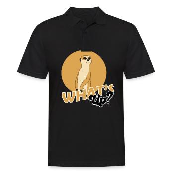 Erdmännchen, Erdmännchen süss, Erdmännchen Wache - Men's Polo Shirt - black - Front - Kai (181cm)