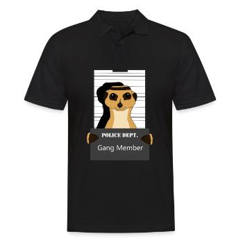 Erdmännchen, Erdmännchen Mungo, Erdmännchen relax - Männer Poloshirt - Schwarz - Vorne - Kai (181cm)