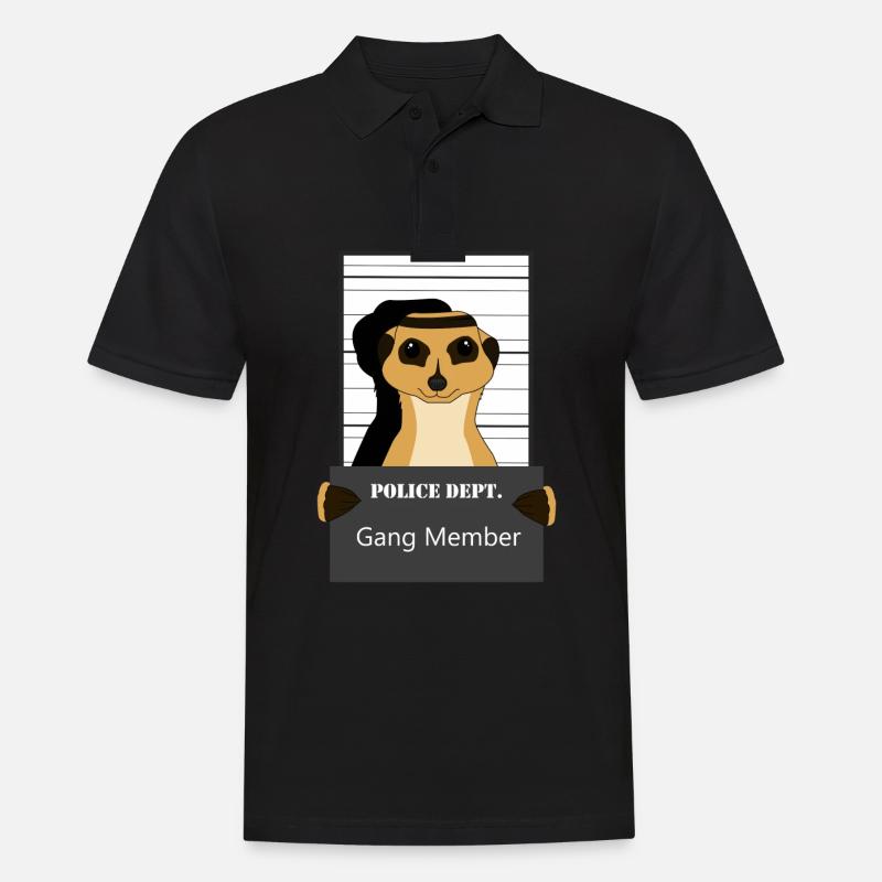 Erdmännchen, Erdmännchen Mungo, Erdmännchen relax - Polo Homme - noir