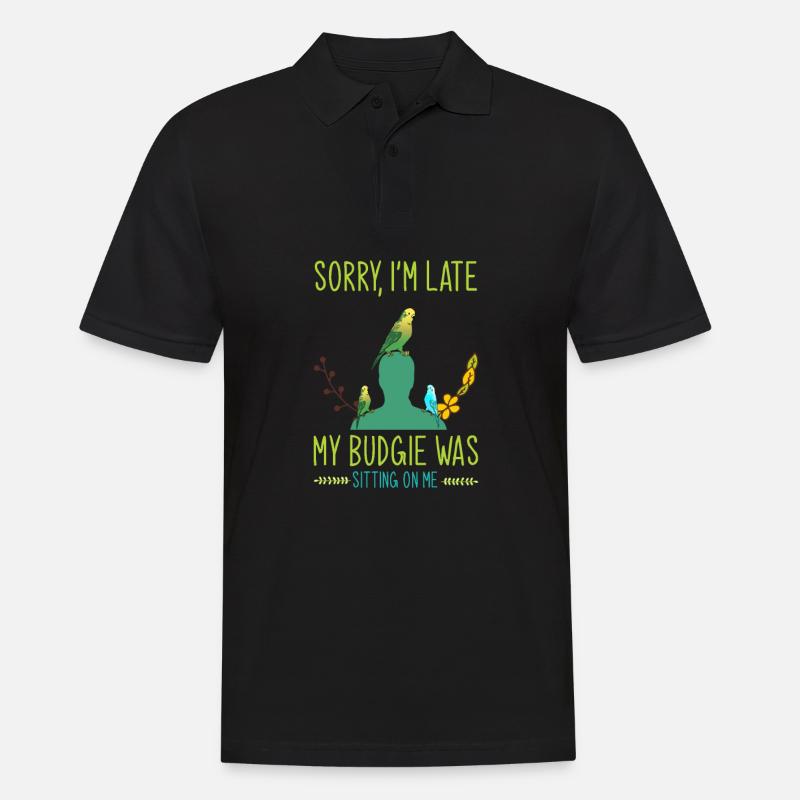 Perruche, perruches, oiseaux - Polo Homme - noir