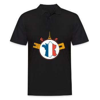 France, France white, France dotted - Men's Polo Shirt - black - Front - Kai (181cm)