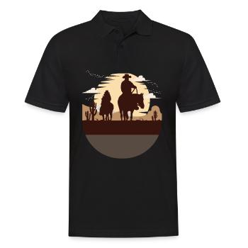 équitation western, reining, quarter horse - Polo Homme - noir - Devant - Kai (181cm)