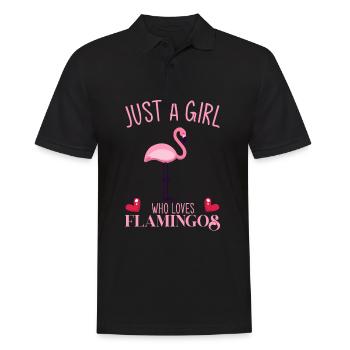 Flamant rose, colonie de flamants roses, flamants roses - Polo Homme - noir - Devant - Kai (181cm)