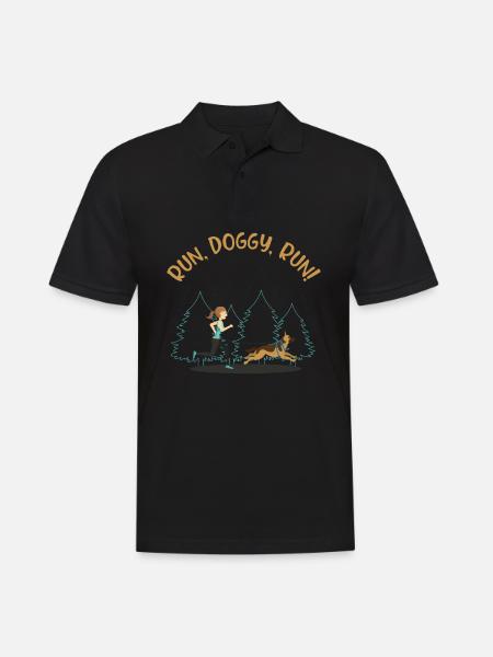 canicross, canicross hunde løber, sniffer hund - Herre poloshirt - sort