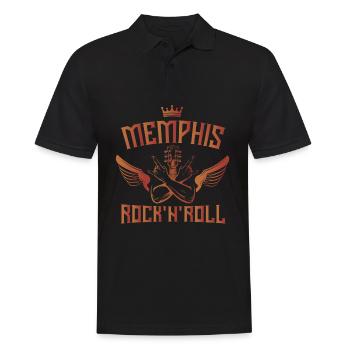 Musik aus Memphis, Musik aus Memphis tennessee, - Männer Poloshirt - Schwarz - Vorne - Kai (181cm)