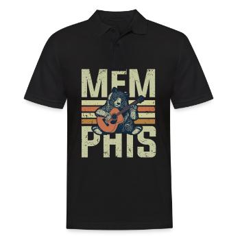 Musik aus Memphis, Musik aus Memphis liebt Blues - Männer Poloshirt - Schwarz - Vorne - Kai (181cm)