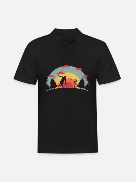 Frisbee Golf, Frisbee Golf Frolf, Disc Golf - Männer Poloshirt - Schwarz