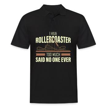 Achterbahn, Achterbahn Nervenkitzel, schreien - Männer Poloshirt - Schwarz - Vorne - Kai (181cm)