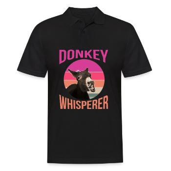 Esel, Esel Esel Liebe, Lustiger Esel - Männer Poloshirt - Schwarz - Vorne - Kai (181cm)