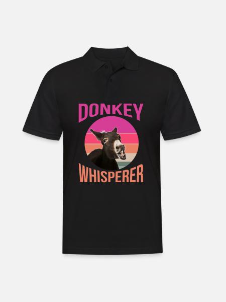 Esel, Esel Esel Liebe, Lustiger Esel - Männer Poloshirt - Schwarz