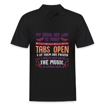 adhd, adhd Gehirn, Tabs, - Männer Poloshirt - Schwarz - Vorne - Kai (181cm)