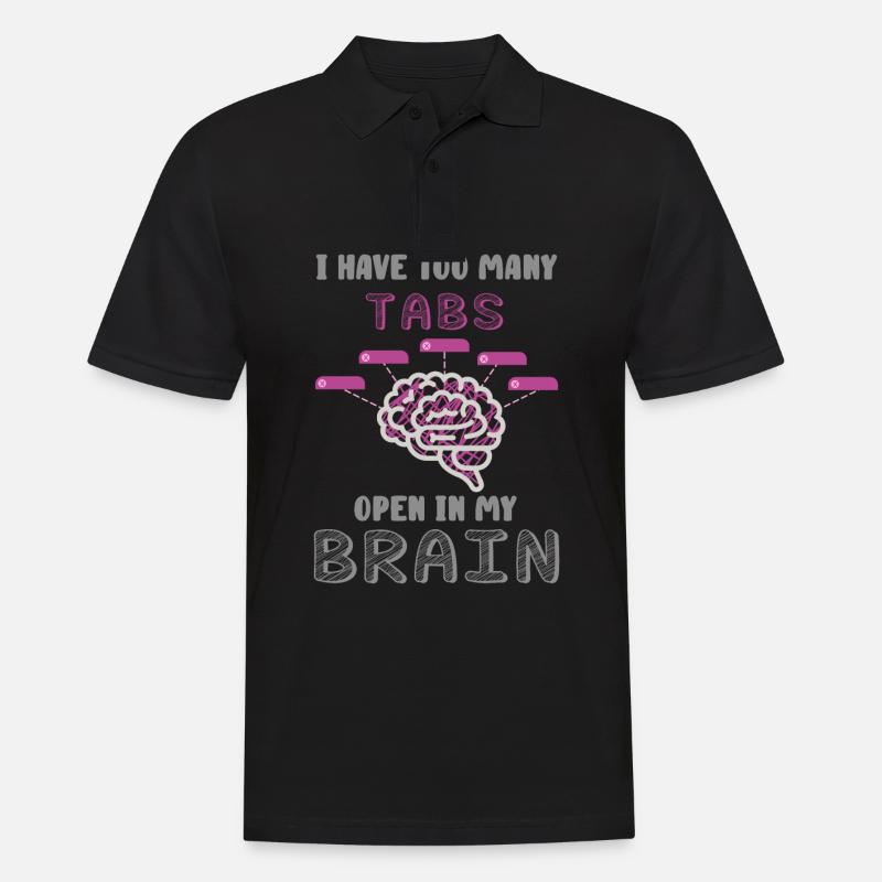 adhd, adhd åben, kaffe, - Herre poloshirt - sort