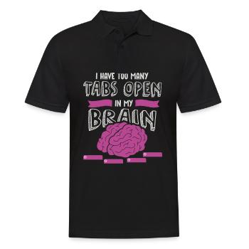 adhd, adhd Brain tabs open, Achtung, - Männer Poloshirt - Schwarz - Vorne - Kai (181cm)