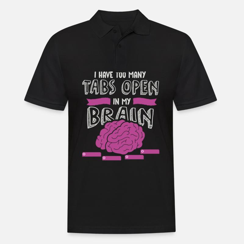 adhd, adhd Brain tabs open, Attention, - Men's Polo Shirt - black