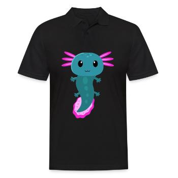 Axolotl, axolotl gamessalotl, cute axolotl, - Men's Polo Shirt - black - Front - Kai (181cm)