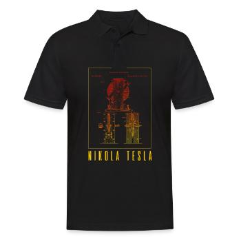 Tesla Nikola, Tesla Nikola Nikola, Tesla, - Men's Polo Shirt - black - Front - Kai (181cm)