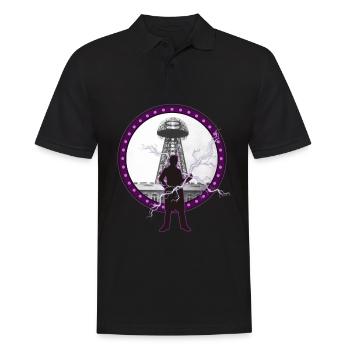 Tesla Nikola, Tesla Nikola Tesla, patent, - Men's Polo Shirt - black - Front - Kai (181cm)