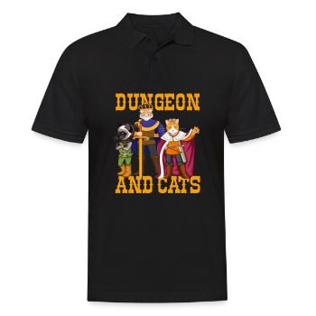 dungeon Katzen, dungeon Katzen Spiel, rpg, - Männer Poloshirt - Schwarz - Vorne - Kai (181cm)