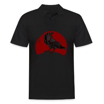 Rabe, Rabe Schädel, ästhetisch, - Männer Poloshirt - Schwarz - Vorne - Kai (181cm)