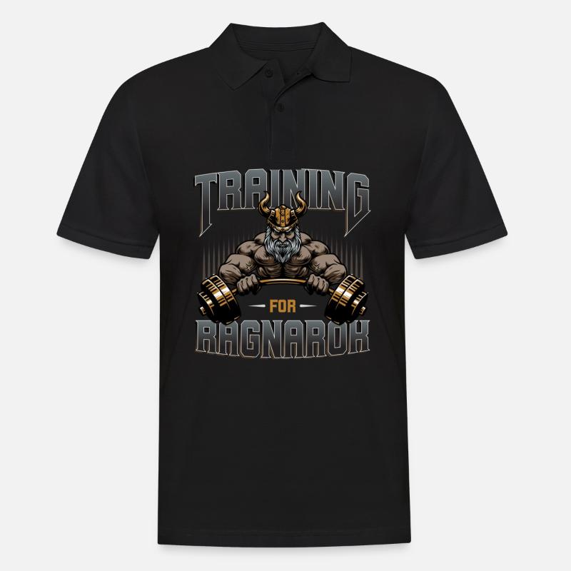 Wikinger, Wikinger Odin, Thor, - Männer Poloshirt - Schwarz