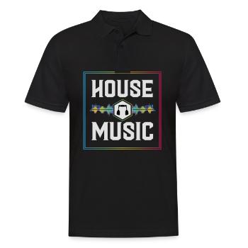House music, House music Party, Rave, - Männer Poloshirt - Schwarz - Vorne - Kai (181cm)