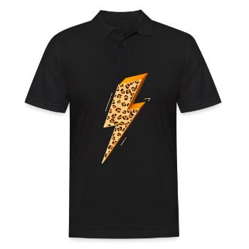 Lightning, Lightning Bolt, Lightning Strike, - Men's Polo Shirt - black - Front - Kai (181cm)