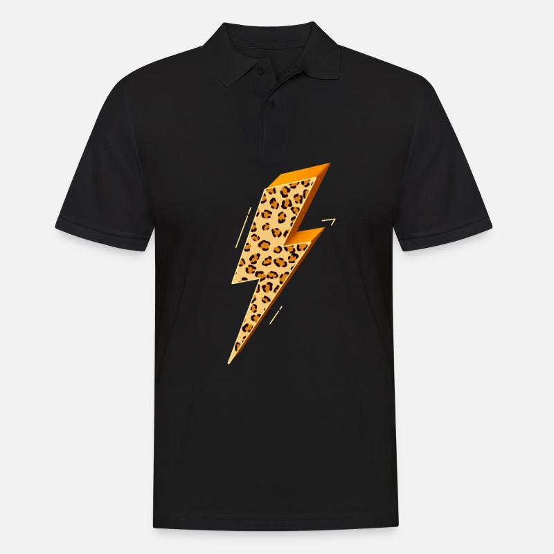 Lightning, Lightning Bolt, Lightning Strike, - Men's Polo Shirt - black
