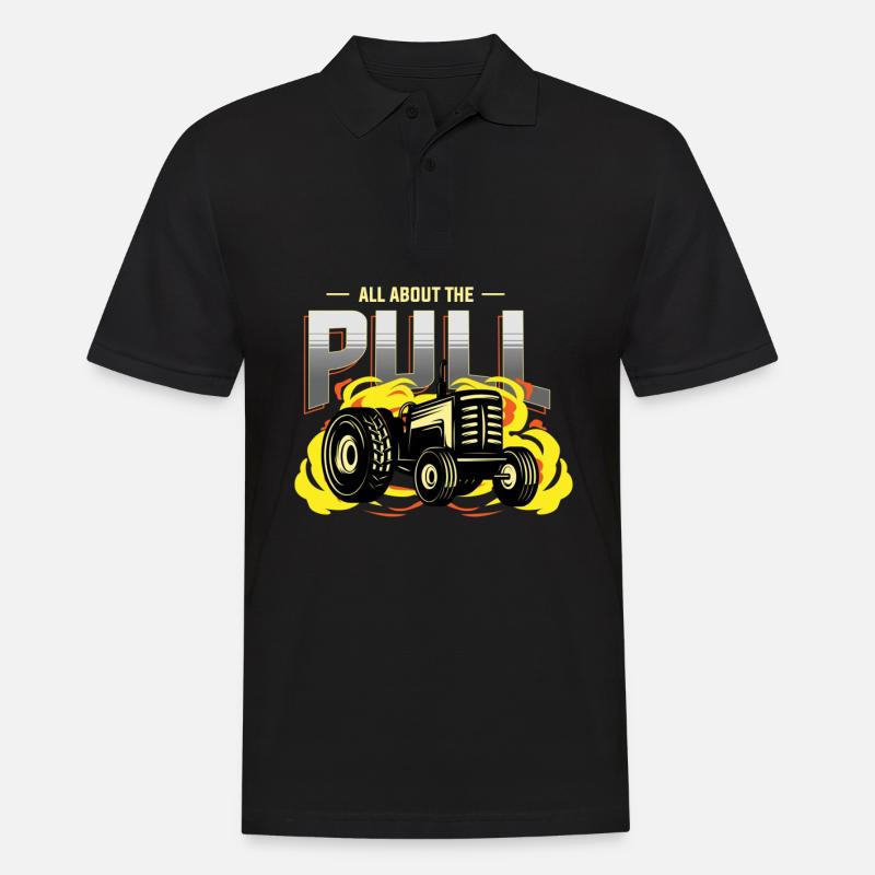 tractor pulling, tractor pulling Traktor, racing, - Männer Poloshirt - Schwarz