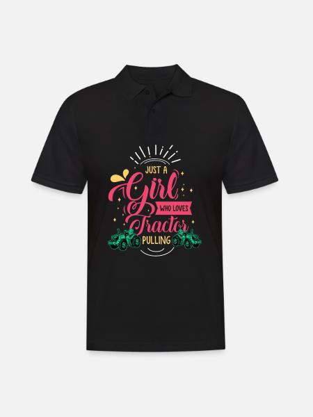 tractor pulling, tractor pulling pulling, drag, - Männer Poloshirt - Schwarz