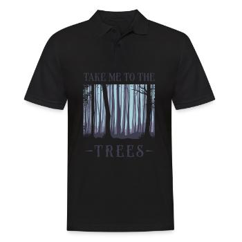 Baum, Baum Wald, Natur, - Männer Poloshirt - Schwarz - Vorne - Kai (181cm)